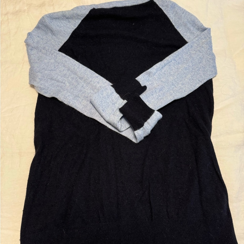 J.Crew Blue Elbow Patch Angora Sweater - Picture 4 of 9